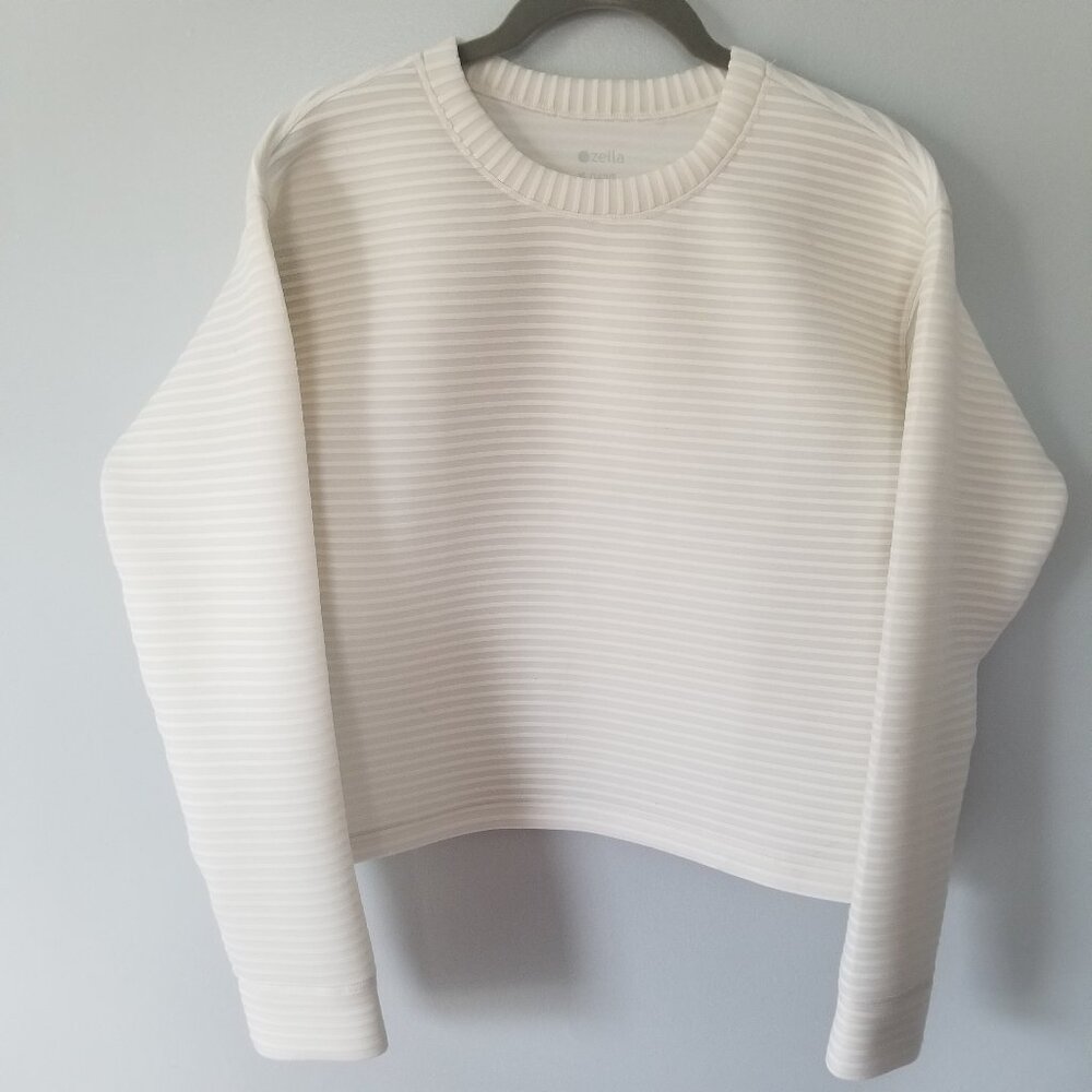 Zella white ribbed sweater XL